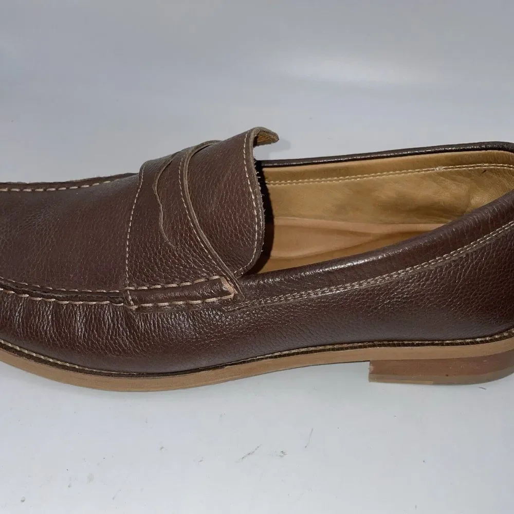 Donald Pliners Men's Brown Pebble Grain Penny loafers size 10‎